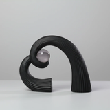 Nordic Abstract Heart Sculpture with Clear Pearl Resin Ornament Home & Garden Sculptures & Statues