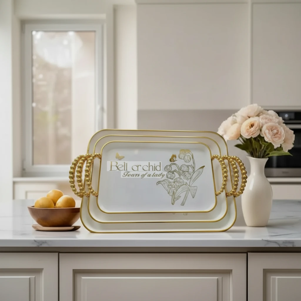 3-Piece Acrylic Bell Tray Set - Crystal Clear Serving & Display Trays Home & Garden Decorative Trays