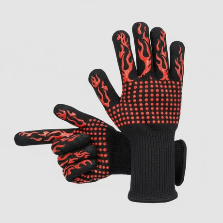 Heat Resistant BBQ Fireproof Gloves With Silicone Grip Oven Mitts Kitchen & Dining Oven Mitts & Pot Holders