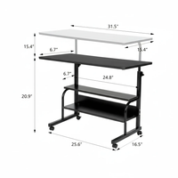Adjustable Laptop Table With Wheels For Students Storage Home & Garden Desks
