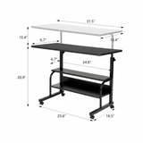 Adjustable Laptop Table With Wheels For Students Storage Home & Garden Desks