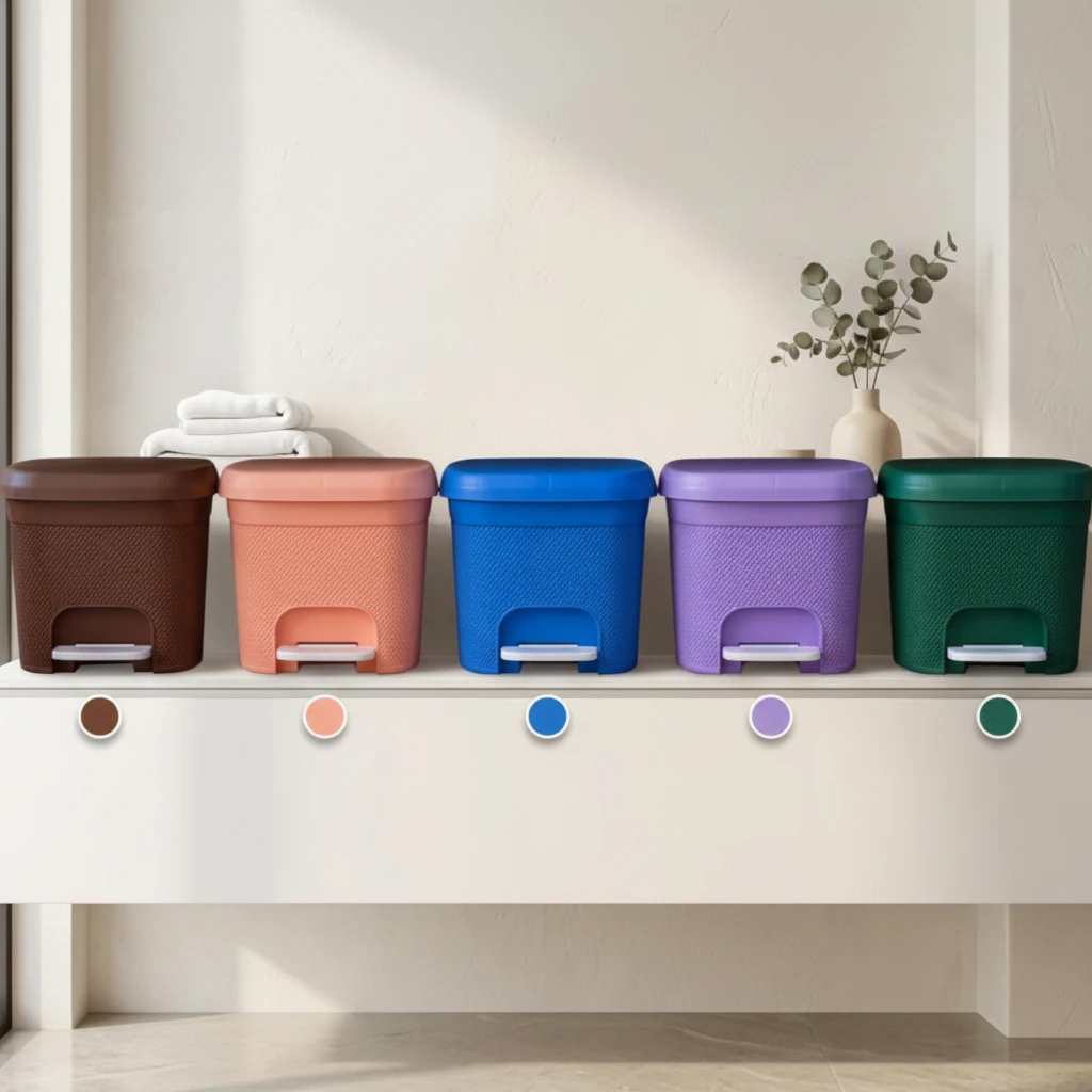 Star 30L Pedal Bin Rattan Weave Texture Foot Pedal Trash Can Home & Garden Trash Cans
