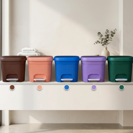 Star 30L Pedal Bin Rattan Weave Texture Foot Pedal Trash Can Home & Garden Trash Cans