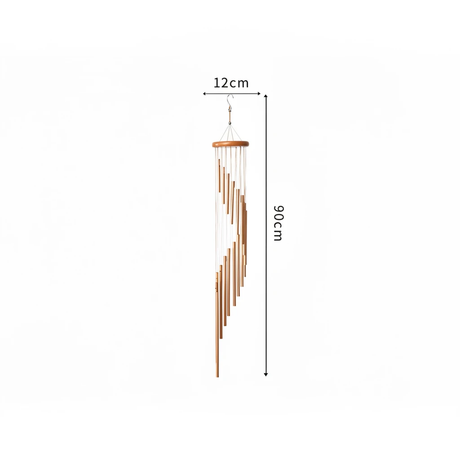 18-Tube Rotating Aluminum Wind Chime 90cm Spiral Soothing Melody Indoor Outdoor Gold Silver Home & Garden Wind Chimes