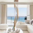 18-Tube Rotating Aluminum Wind Chime 90cm Spiral Soothing Melody Indoor Outdoor Gold Silver Home & Garden Wind Chimes