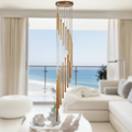 18-Tube Rotating Aluminum Wind Chime 90cm Spiral Soothing Melody Indoor Outdoor Gold Silver Home & Garden Wind Chimes