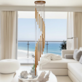 18-Tube Rotating Aluminum Wind Chime 90cm Spiral Soothing Melody Indoor Outdoor Gold Silver Home & Garden Wind Chimes