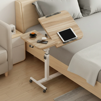 Overbed Laptop Table With Wheels Height Adjustable Home Desk Furniture Folding Tables