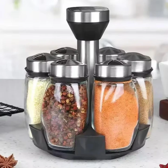 Rotating Spice Bottle Set 7 in 1 Compact for Small Kitchens Spice bottle Spice Organizers