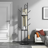 Golden Metal Coat Tree Stand 30x170cm Hallway Space Saving Home Furnishings Coat & Hat Racks