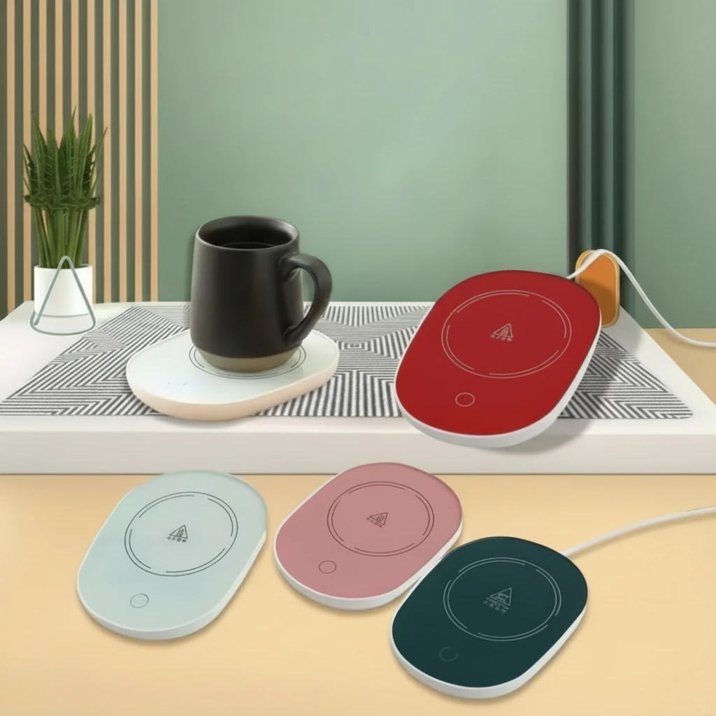 XZT USB Cup Warmer Heating Pad Gravity Sensor Auto On Off 16W Coffee Tea Milk Chocolate White Green Pink Kitchen & Dining Beverage Warmers