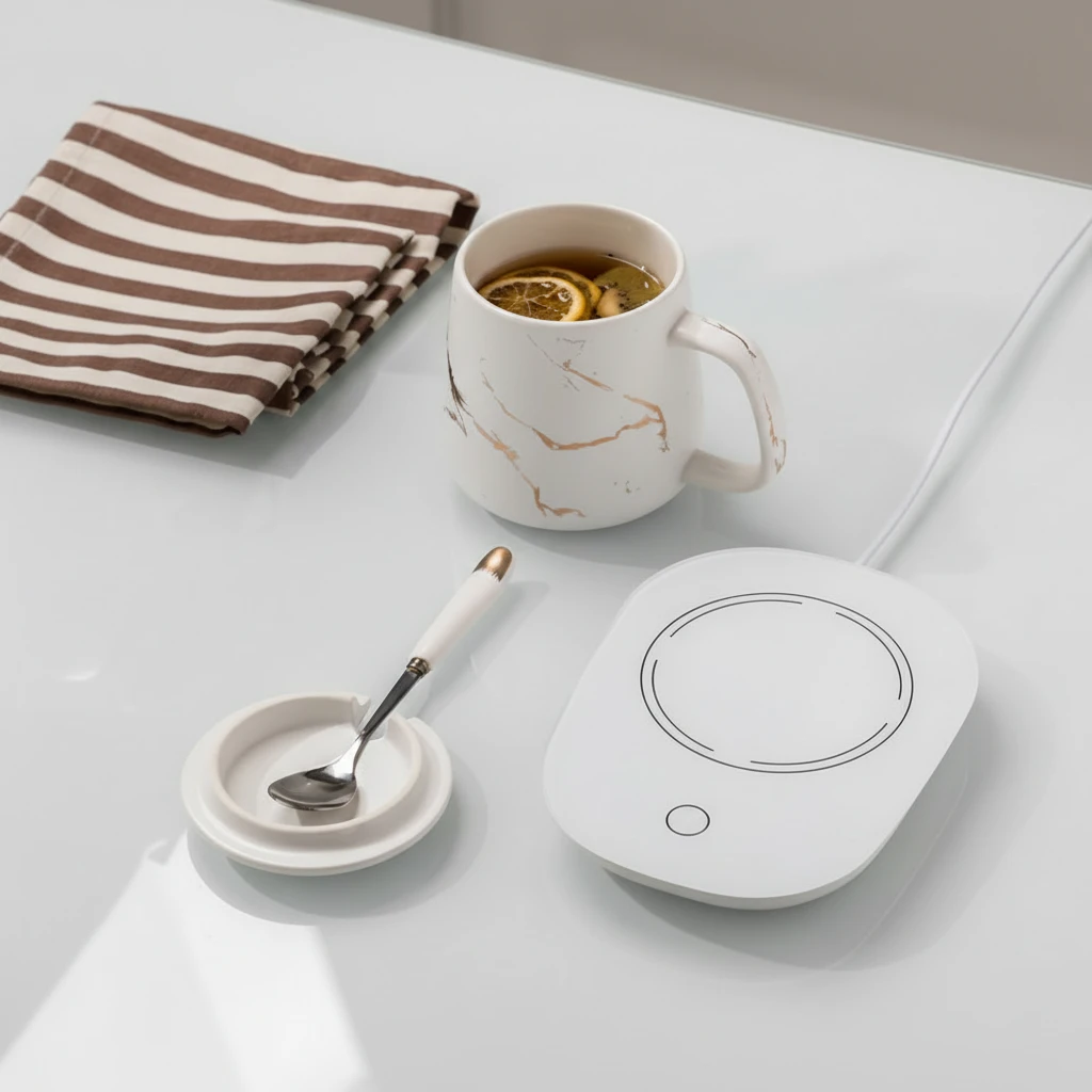 XZT USB Cup Warmer Heating Pad Gravity Sensor Auto On Off 16W Coffee Tea Milk Chocolate White Green Pink Kitchen & Dining Beverage Warmers