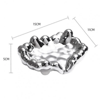 Luxury Ceramic Bubble Edge Soap Dish Gold Silver 15x11x5cm Home & Garden Soap Dishes & Holders