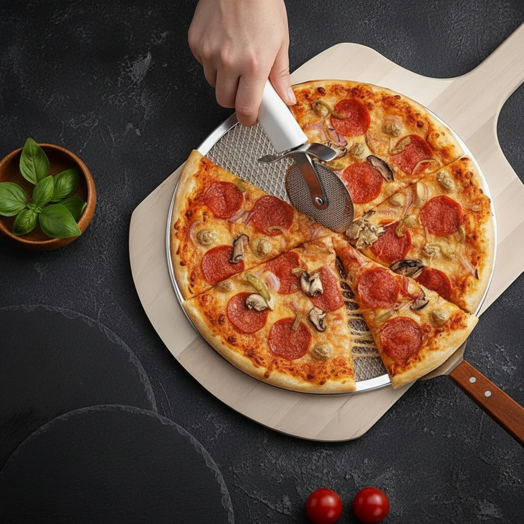 3-Piece Aluminium Mesh Pizza Tray Set 10" 11" 14" Kitchen & Dining Pizza Pans