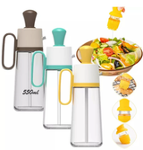 2-in-1 Glass Oil Dispenser with Silicone BBQ Brush 550ml Grey Teal Yellow Kitchen & Dining Basting Brushes