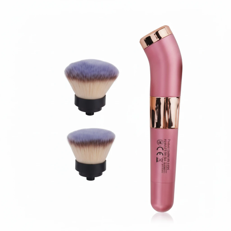 Electric 360° Rotating Makeup Brush 2-Head Set Rose Gold Battery Operated Home & Garden Makeup Brushes