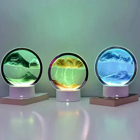 LED Moving Sand Art Lamp RGB Quicksand Night Light Green Yellow Blue 18cm Home & Garden Night Lights & Ambient Lighting