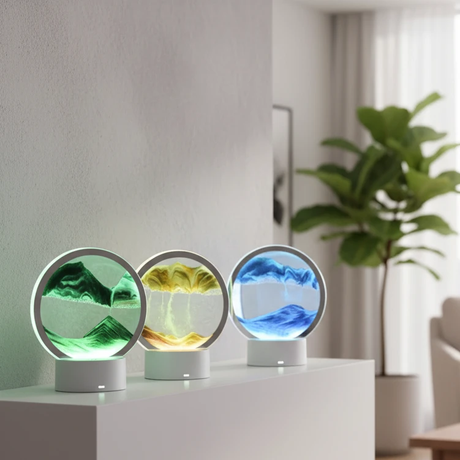 LED Moving Sand Art Lamp RGB Quicksand Night Light Green Yellow Blue 18cm Home & Garden Night Lights & Ambient Lighting
