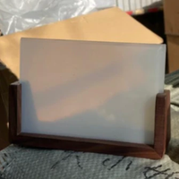 Clear Acrylic Photo Frame Wooden U-Base Walnut Oak Portrait Landscape Desk Shelf Home & Garden Picture Frames