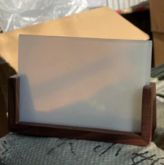 Clear Acrylic Photo Frame Wooden U-Base Walnut Oak Portrait Landscape Desk Shelf Home & Garden Picture Frames