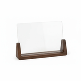 Clear Acrylic Photo Frame Wooden U-Base Walnut Oak Portrait Landscape Desk Shelf Home & Garden Picture Frames