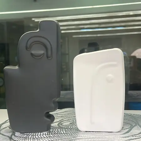 Dual Muse Abstract Face Ceramic Vase Set Charcoal Grey White Set of 2 Home & Garden Vases