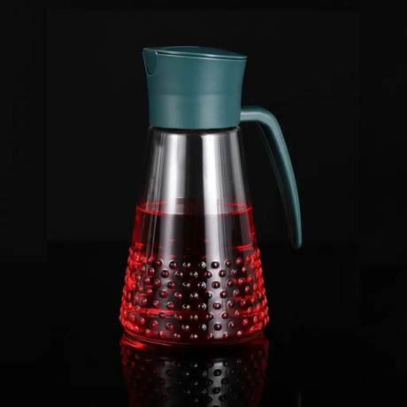 630ml Auto-Open Glass Oil Dispenser Hobnail Conical Bottle Vinegar Soy Sauce Grey Teal Kitchen & Dining Oil Dispensers