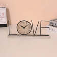 Desk Clock - Handmade Creative LOVE HOME Iron Wood Base 30cm Home Decor Desk Clocks