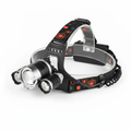 Headlamp - 3 LED Rechargeable USB Waterproof 90 Degree Flexible Attack Head Sports & Fitness Headlamps