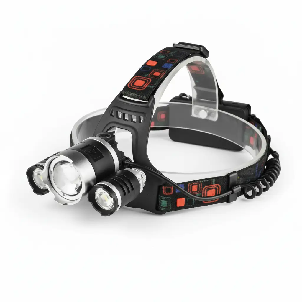 Headlamp - 3 LED Rechargeable USB Waterproof 90 Degree Flexible Attack Head Sports & Fitness Headlamps
