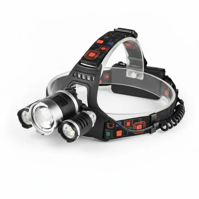 Headlamp - 3 LED Rechargeable USB Waterproof 90 Degree Flexible Attack Head Sports & Fitness Headlamps