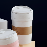 Soup Cup - 350ml Wheat Straw Leak-Proof Airtight Mug with Spoon Microwave Safe Kitchen & Dining Thermoses