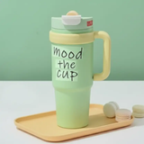 Tumbler - Mood The Cup 1000ml Insulated with Handle and Straw Pink Black Mint Green Kitchen & Dining Tumblers