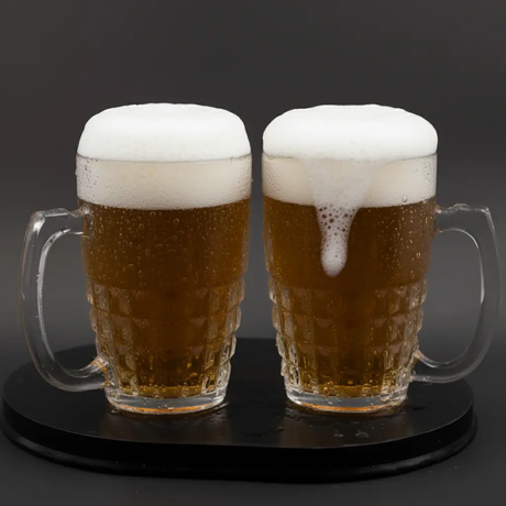 Glass Mug Set - 6-Piece 300ml Diamond Cut Crystal Clear with Handle Kitchen & Dining Mugs