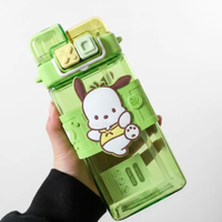 Kids Water Bottle - Sanrio Cartoon Double Drink Large Capacity Square Bottle with Strap Kids & Baby Water Bottles