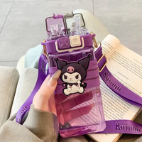 Kids Water Bottle - Sanrio Cartoon Double Drink Large Capacity Square Bottle with Strap Kids & Baby Water Bottles