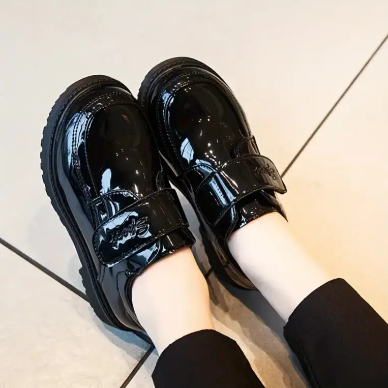 Kids School Shoes - Unisex Black Patent Leather Oxford Velcro Strap Sizes 27-38 Kids & Baby Baby & Children's Shoes