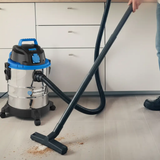 Vacuum Cleaner - Wet and Dry Stainless Steel Drum with Blower Function and Castors Silver Blue Electronics Canister Vacs