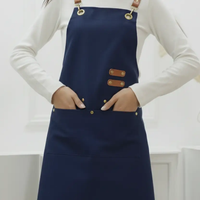 Canvas Apron For Chefs With Leather Straps And Pockets Kitchen & Dining Aprons