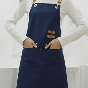 Canvas Apron For Chefs With Leather Straps And Pockets Kitchen & Dining Aprons