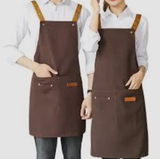 Canvas Apron For Chefs With Leather Straps And Pockets Kitchen & Dining Aprons