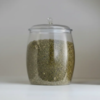 Storage Jar - Airtight PET Clear with Diamond Lid Knob 2.2L 3.8L 6.5L 11L 18L Clear Kitchen & Dining Food Storage Containers