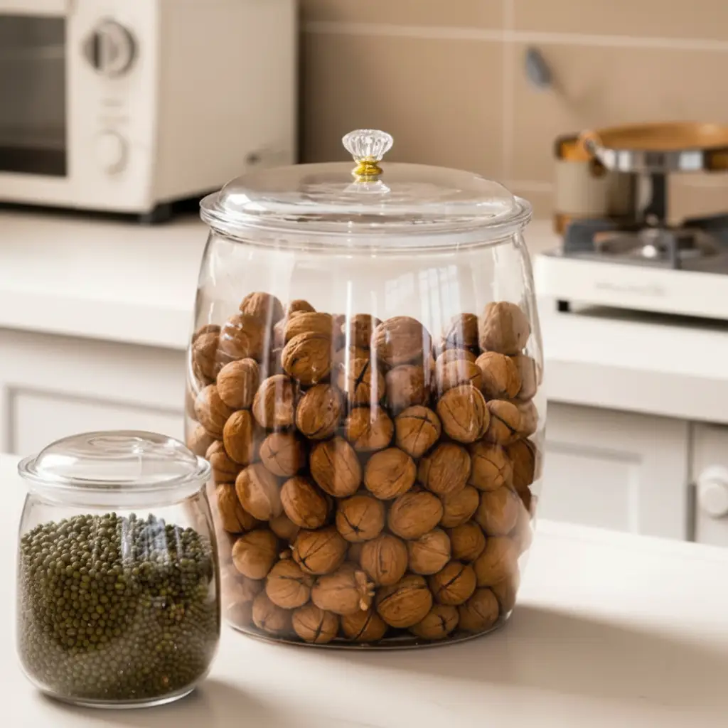 Storage Jar - Airtight PET Clear with Diamond Lid Knob 2.2L 3.8L 6.5L 11L 18L Clear Kitchen & Dining Food Storage Containers