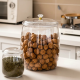 Storage Jar - Airtight PET Clear with Diamond Lid Knob 2.2L 3.8L 6.5L 11L 18L Clear Kitchen & Dining Food Storage Containers