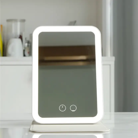 Makeup Mirror - Rechargeable LED 3-Colour Light 2000mAh Adjustable Stand White Health & Beauty Tabletop Makeup Mirrors
