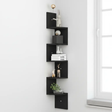 Corner Shelf - 5-Tier Zigzag Wall Mounted Floating 125cm Black White Home & Garden Corner Wall Shelves & Ledges