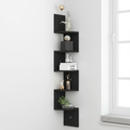 Corner Shelf - 5-Tier Zigzag Wall Mounted Floating 125cm Black White Home & Garden Corner Wall Shelves & Ledges