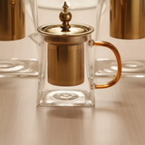 Glass Teapot - Heat Resistant with Stainless Steel Infuser Gold Handle 550ml 750ml 950ml Kitchen & Dining Teapots