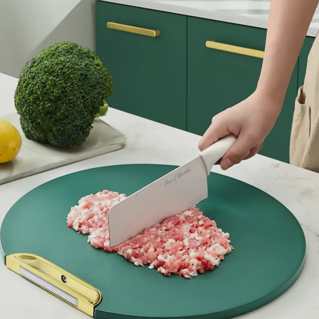 Chopping Board - Mildew-Proof PE Round Anti-Bacterial Non-Slip Green Kitchen & Dining Cutting Boards
