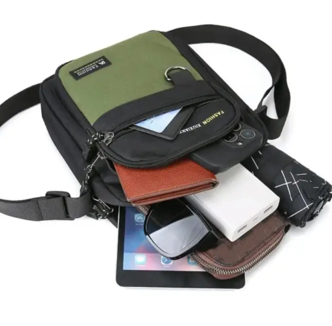 Crossbody Bag - Men's Lightweight Multifunctional Messenger Black Luggage & Bags Messenger Bags